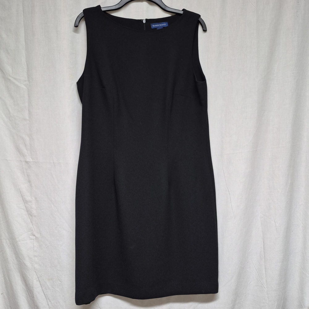 Karen Scott Classic Black Sleeveless Midi Dress
